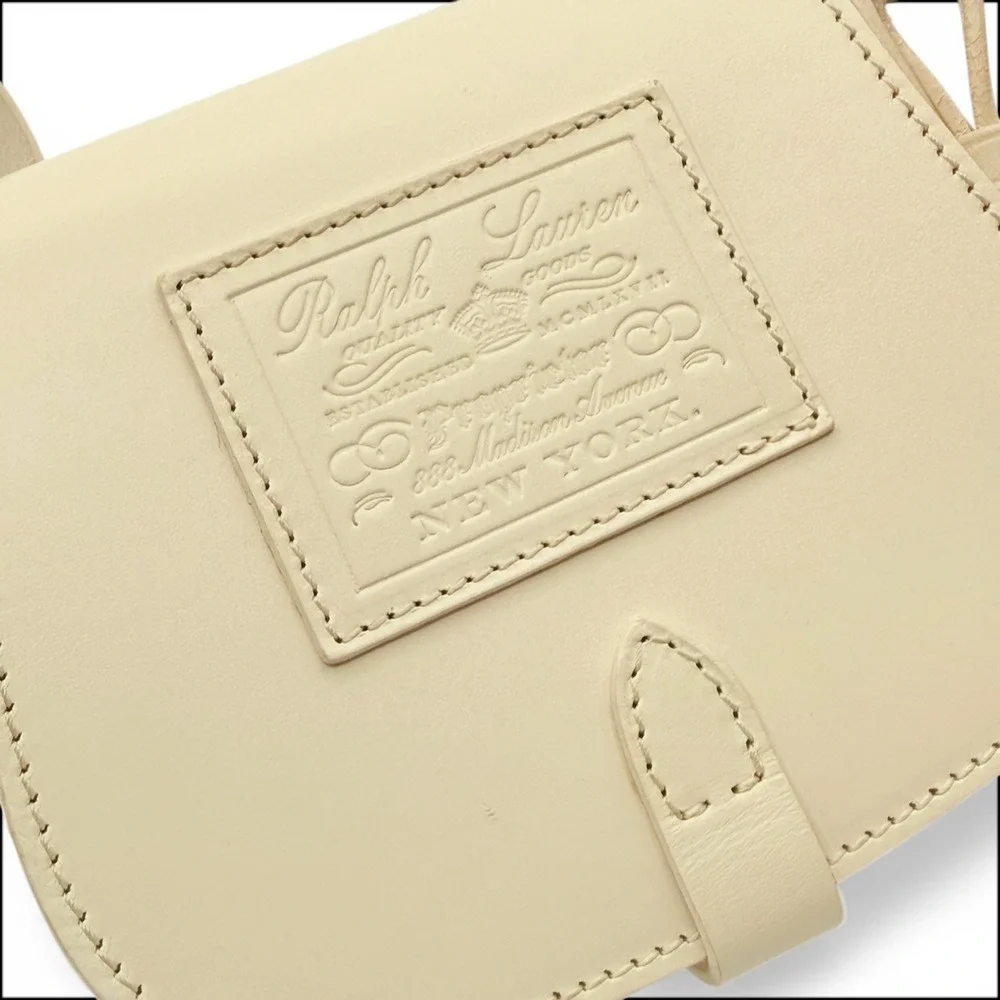 Ralph Lauren Collection Stirrup Mini Satchel Cream Leather Italy Equestrian Bag‎